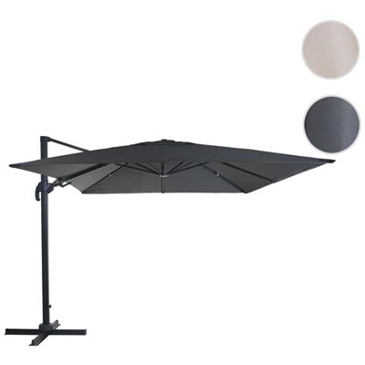 Ombrellone Parasole Hwc-a96 Orientabile 3x3m Alluminio Antracite Girevole Senza Base