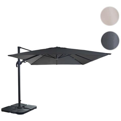 Ombrellone Parasole Hwc-a96 Orientabile 3x3m Antracite Con Base