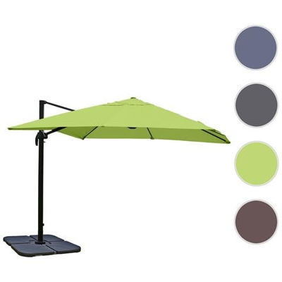 Ombrellone Parasole Hwc-a96 3x3m Alluminio Verde Con Base