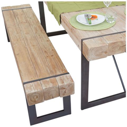 Panca Hwc-a15 Legno Pino Massello Struttura In Metallo 160cm en oferta