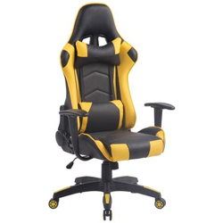 Sedia Gaming Miracle V2 in Similpelle - Sedia Racing 2 Cuscini - Poltrona Girevole con Max Carico 150Kg - Sedia Gamer Regolabile 47-57cm Nero Giallo características