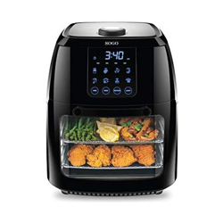 - Friggitrice 6 Litri, Disidratante, Forno Ad Aria Calda, Automatico, Grill, Nero E Grigio, 10 Litri características