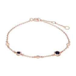 Braccialetto Con Zaffiro Blu, Ispirato A Nido D'ape, In Oro Rosa 9 Carati, 0,31 Ct precio