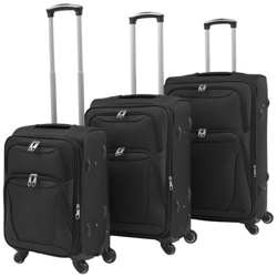 3 Pz Set Di Valigie Trolley Morbide Nere en oferta