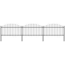 Recinzione Giardino Punta A Lancia (1,25-1,5) x5,1m Acciaio Nera precio