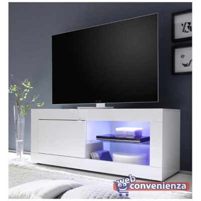 Basic Porta Tv Contenitore 1 Anta Bianco 140 Cm