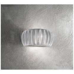 Applique cromo lucido con paralume in tessuto precio