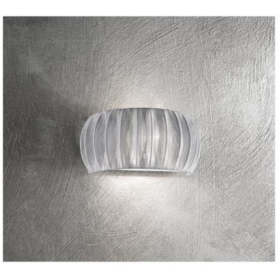 Applique cromo lucido con paralume in tessuto