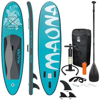 Surfboard Stand Up Paddle Board Sup Maona Pagaia Gonfiabile Turchese 308x76x10cm