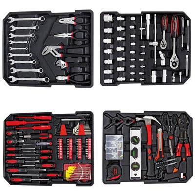 Cassetta Degli Attrezzi, Strumenti Per Il Fai Da Te, Con Custodia Di Alluminio E Manico Telescopico, 251 Strumenti, Materiale: Acciaio Al Carbonio