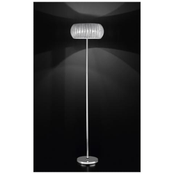 Piantana cromo lucido con paralume in tessuto características