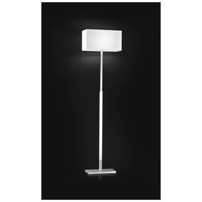 Piantana cromo spazzolato con paralume in pvc