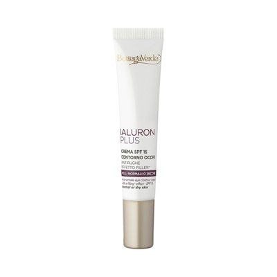 Ialuron Plus - Crema contorno de ojos antiarrugas, efecto relleno* con ácido hialurónico y extractos de flores blancas SPF 15 (15 ml) - pieles normale