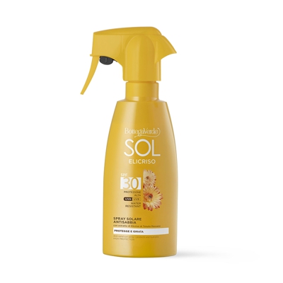 SOL Elicriso - Spray solar antiarena - protege e hidrata - con extracto de Helicriso de Tenuta Massaini - protección alta SPF30 (250 ml) - resistente
