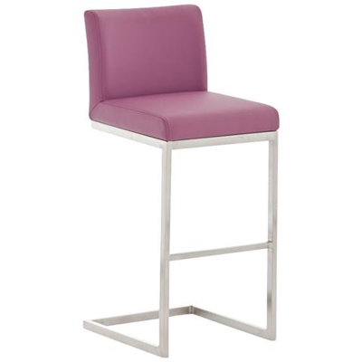 Sedia Sgabello A Slitta Cp178 Con Poggiapiedi 48x42x104cm Acciaio Ecopelle Viola