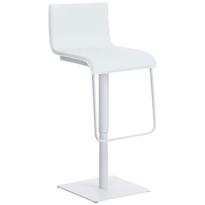 Sgabello Bar Limon in Similpelle E Metallo I Sgabello Bancone Imbottito Regolabile 55-78 CM Bianco Metallo Bianco Opaco