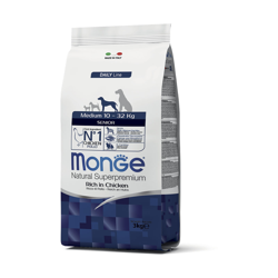 Monge Natural Medium Senior Ricco di Pollo: 3 kg en oferta