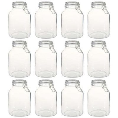 Barattoli In Vetro Con Chiusura Ermetica 12 Pz 3 L