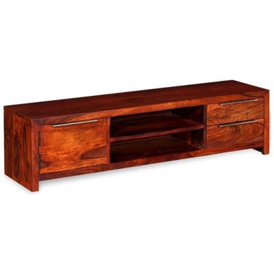 Mobile Porta Tv Legno Massello Di Shisham 120x30x30 Cm
