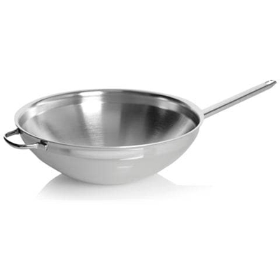 Wok Acciaio Inossidabile Diametro 36 cm Capacità 8.5 lt Colore Argento - Linea Atlantis