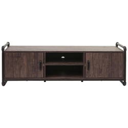 Mobile Da Salotto Porta Tv Hwc-f58 40x140x45cm Metallo Mdf Pvc Legno Scuro en oferta