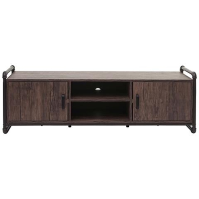 Mobile Da Salotto Porta Tv Hwc-f58 40x140x45cm Metallo Mdf Pvc Legno Scuro