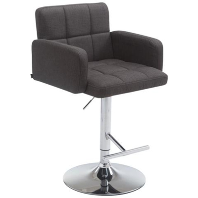 Sgabello Bar Design Los Angeles In Stoffa I Sedia Sgabello Trapuntata Imbottita I Sgabello Girevole Con Braccioli Alt. Regolabile 64-84 CM Grigio Scuro