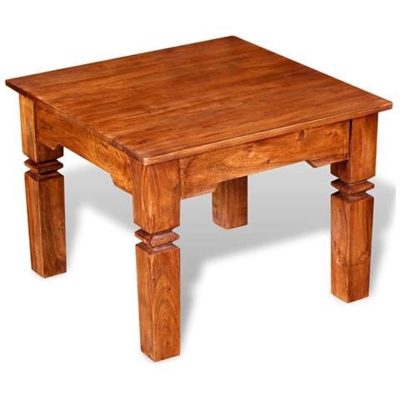 Tavolino Da Caffè In Legno Massello 60x60x45 Cm