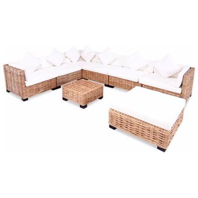 Set Divano 27 pz in Rattan Naturale