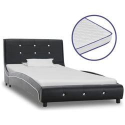 Letto Con Materasso Memory Foam Nero In Similpelle 90x200 Cm en oferta