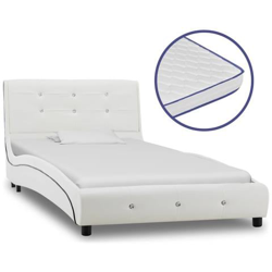 Letto Con Materasso Memory Foam Bianco In Similpelle 90x200 Cm en oferta