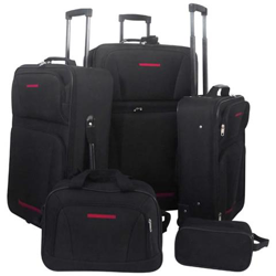 Set Da Viaggio Trolley E Borse 5 Pz Nero precio