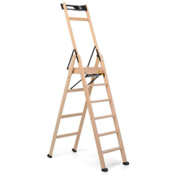 Scala Pieghevole a 6 Gradini con Ruote - Modello LaScala 6 Naturale en oferta