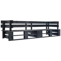 Divano Da Giardino Su Pallet 2 Posti Nero In Legno en oferta
