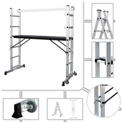 Impalcatura, Scaletta Multifunzionale, 168 X 160 X 45 Cm, En 131, Carico Massimo: 150 Kg en oferta
