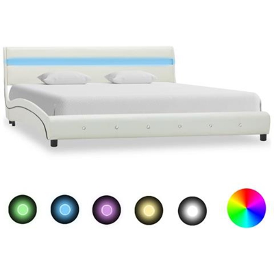 Giroletto Con Led Bianco In Similpelle 160x200 Cm