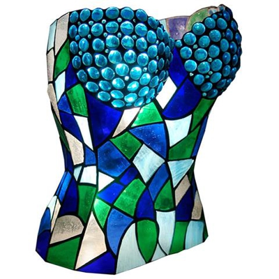Lampada Corsetto In Vetro Tiffany