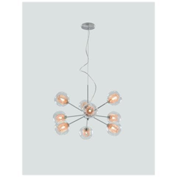 I-THESIS-S9 - Lampadario trasparente e arancio moderno 28 watt G9 características