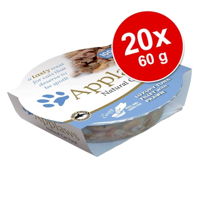 Set Risparmio! Applaws Cat Pot 20 x 60 g - Filetto di Tonno con Granchio