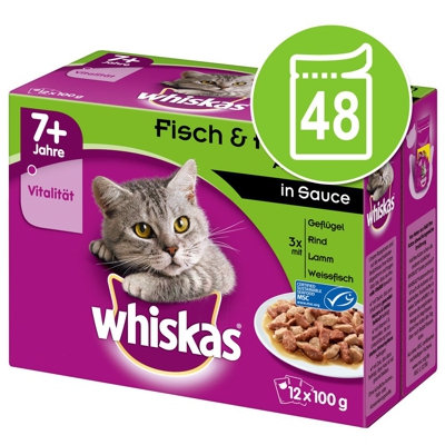 Whiskas 7+ Senior buste 48 x 100 g - Selezione Classica in Gelatina