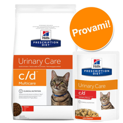 Set misto secco + umido per gatti Hill's Prescription Diet - y/d 1,5 kg + 6 x 156 g en oferta