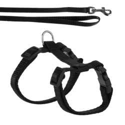 Set pettorina+guinzaglio per cucciolo di gatto - nero en oferta