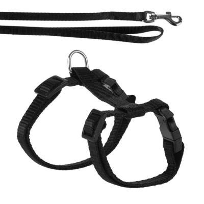 Set pettorina+guinzaglio per cucciolo di gatto - nero