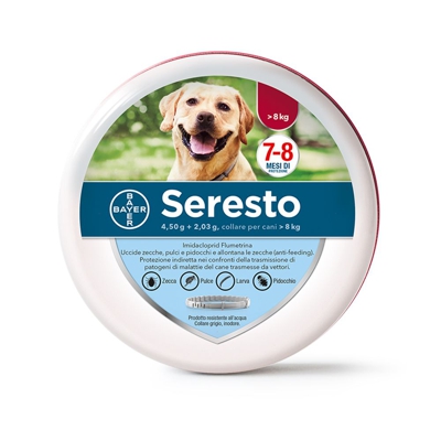 Seresto Collare per cani oltre 8 kg - Seresto 4,50 g + 2,03 g, collare