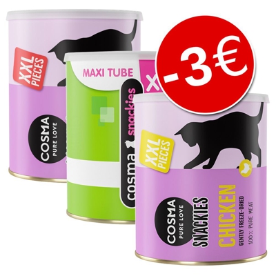 Prezzo speciale! Cosma Snackies Maxi Tube & XXL Maxi Tube - 3 x Cosma Snackies Anatra (360 g)