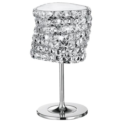 I-FLAMENCO / LM - Lampada da tavolo cromata decorata da cristalli 53 watt G9