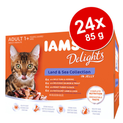 IAMS Delights 24 x 85 g - Adult Mix di Terra e Mare in Gelee en oferta
