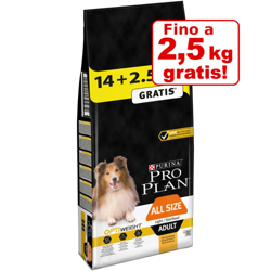 12 + 2 kg o 14 + 2,5 kg - Pro Plan Overfill - 16,5 kg Large Adult Robust OptiBalance Pollo & Riso características