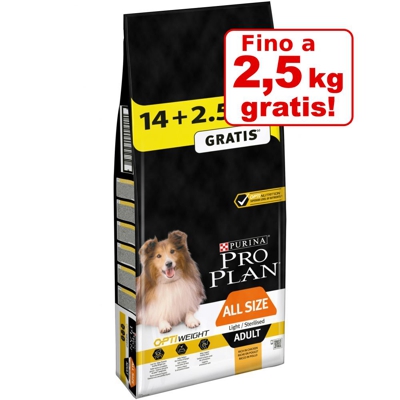 12 + 2 kg o 14 + 2,5 kg - Pro Plan Overfill - 16,5 kg Large Adult Robust OptiBalance Pollo & Riso
