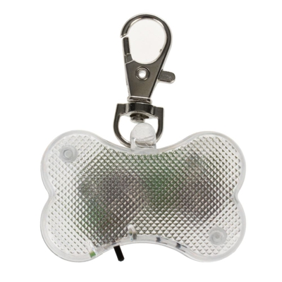 Flasher di sicurezza per cani Safety Light - Ossetto (trasparente), L 4,5 x P 3 cm